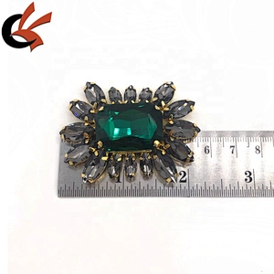 Vintage style Green diamante crystal shoes clips