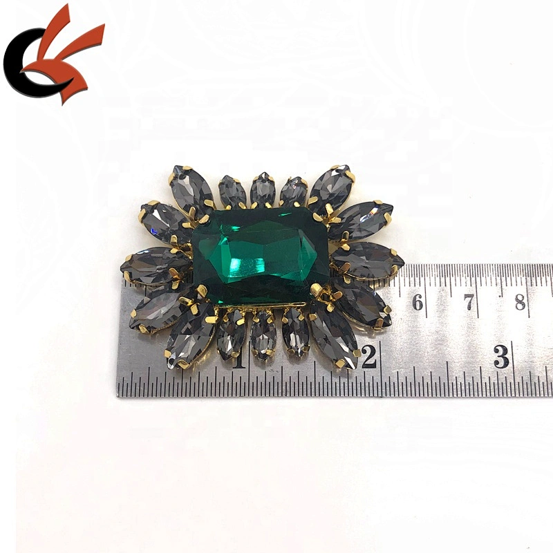 Vintage style Green diamante crystal shoes clips