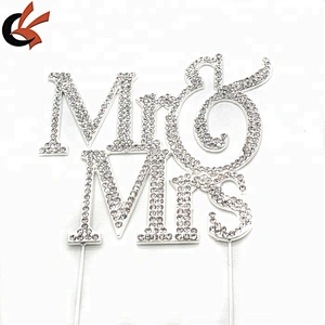 Custom glitter rhinestone Mr & Mrs Wedding Cake Topper