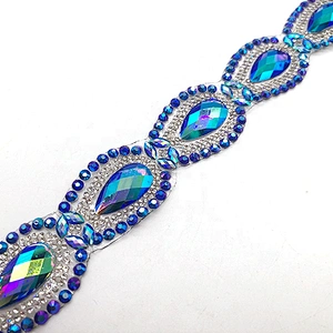 Customized new design Carnival Dress Decorative Hot Fix Resin Rhinestone Trimming Motif Wholesale