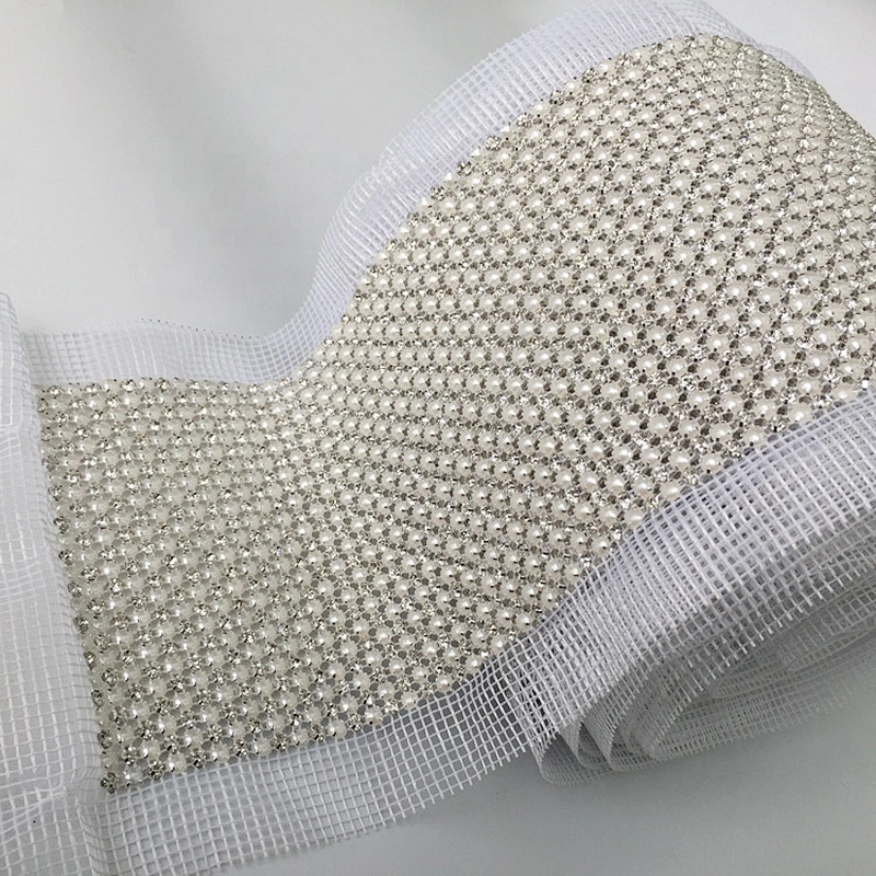 Sew On 24 Rows Cuttable Crystal Trimmings Banding With Rhinestone Mesh For DIY Garment accessories