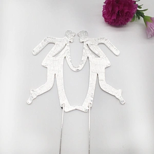 Exclusive Gay Couple Romantic Wedding Dancing Decor Rhinestone Same Sex Cake Topper