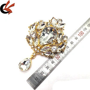 Luxury alloy corsage jewelry crown rhinestone brooch collar crystal brooch pins for women dress shirt
