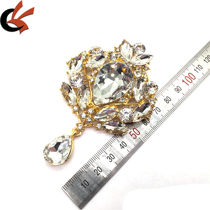 Luxury alloy corsage jewelry crown rhinestone brooch collar crystal brooch pins for women dress shirt