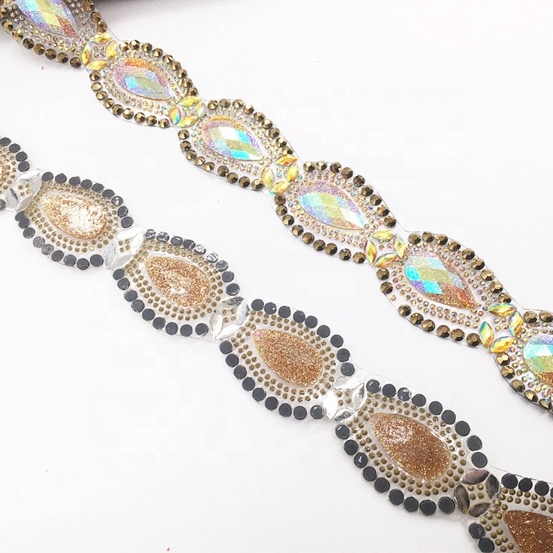 Hot Sale Resin Beads Jewelry Making Flat Back Hot Transfer Crystal Rhinestones Trims Tape