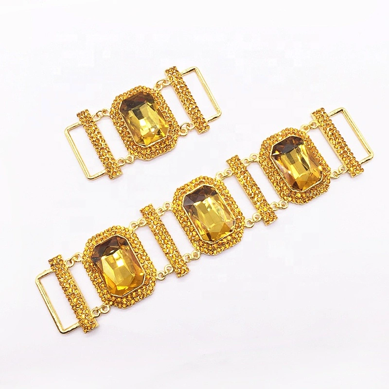 10 Sets/20 Pieces Golden Jewelry Plating Various Colors Crystal Bikini Connector For Sale