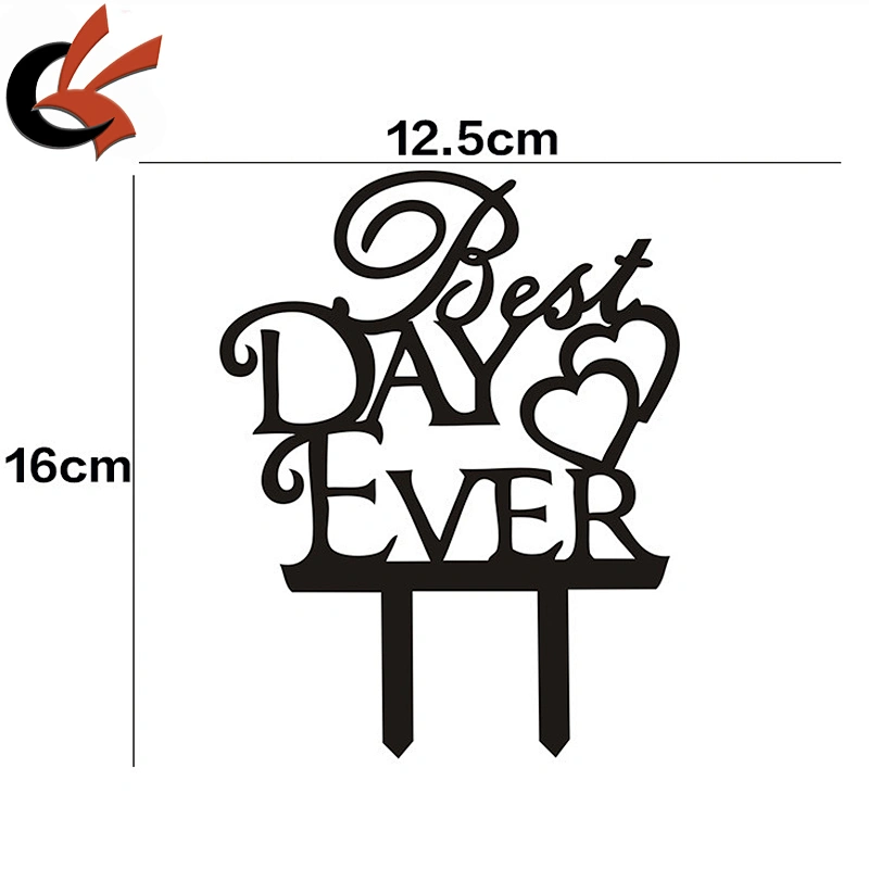 Best Day Ever Wedding Acrylic Cake Topper
