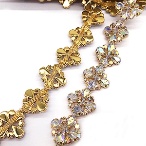 Cheap price Factory gold rhinestone trimming for hair accessories