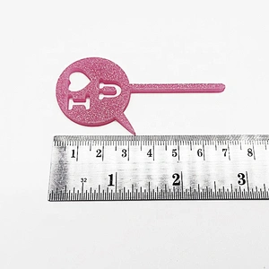 Cupcake Pick Glitter min I love you  Acrylic Cake Topper