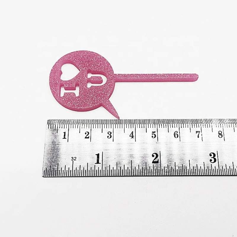 Cupcake Pick Glitter min I love you  Acrylic Cake Topper
