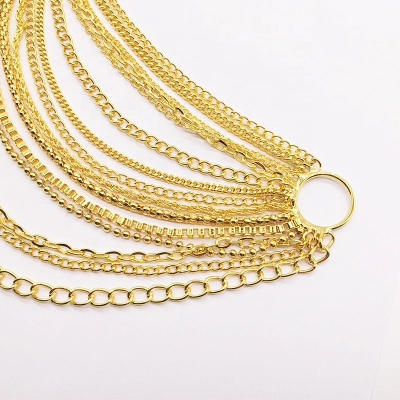 2020 latest listed luxury swimsuit body chain wild gold metal bikini connector wholesale