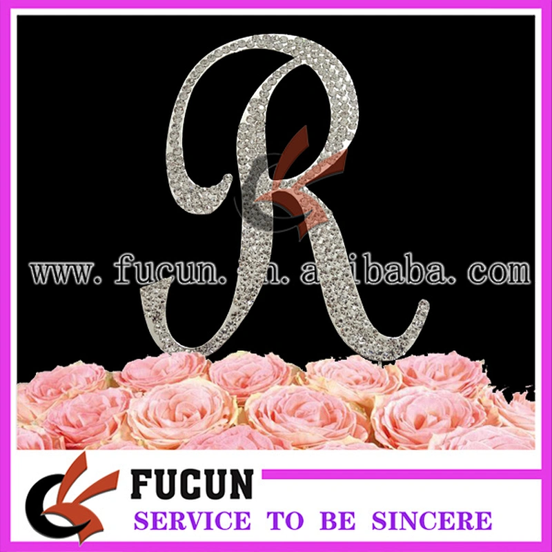 silver letter rhinestone cake topper party supplies/ christmas/wedding decorations centerpieces