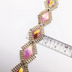 2020 Hot Selling DIY apparel and accessories iron on transfer rhinestone applique chain trims