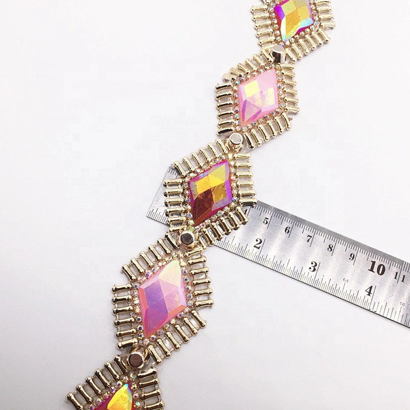 2020 Hot Selling DIY apparel and accessories iron on transfer rhinestone applique chain trims