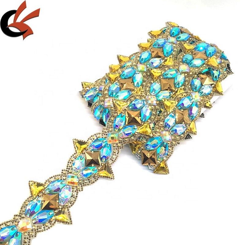 Crystal Iron On Glue Rhinestone With Resin Strass DIY Colorful Dress Rhinestones Trims For Clothing