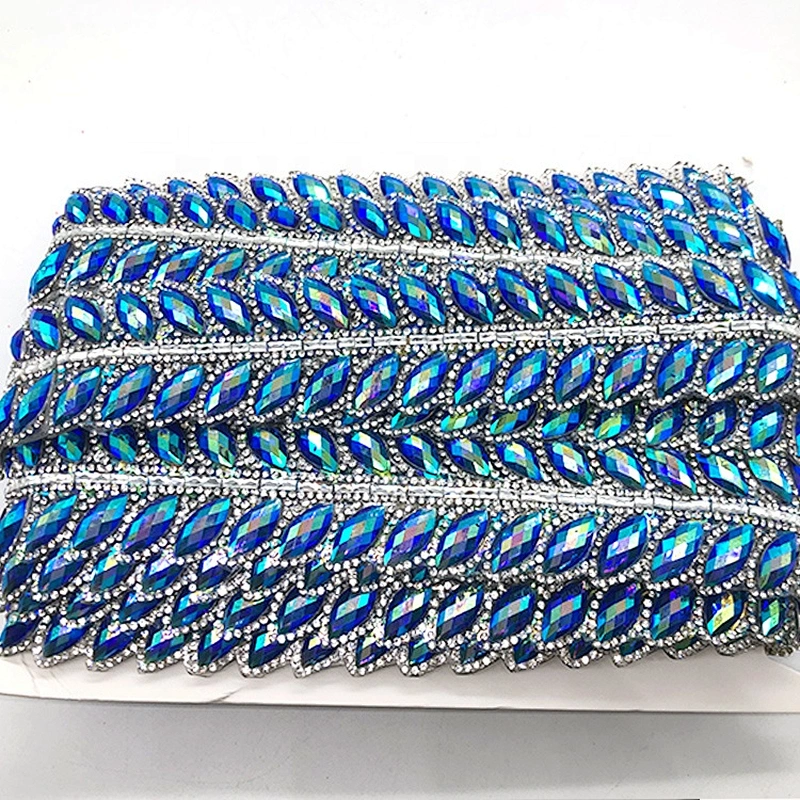 Hot fix Crystal Rhinestone Chain Bridal Crystals Applique Trim Strass Band Resin Crystal Mesh trim