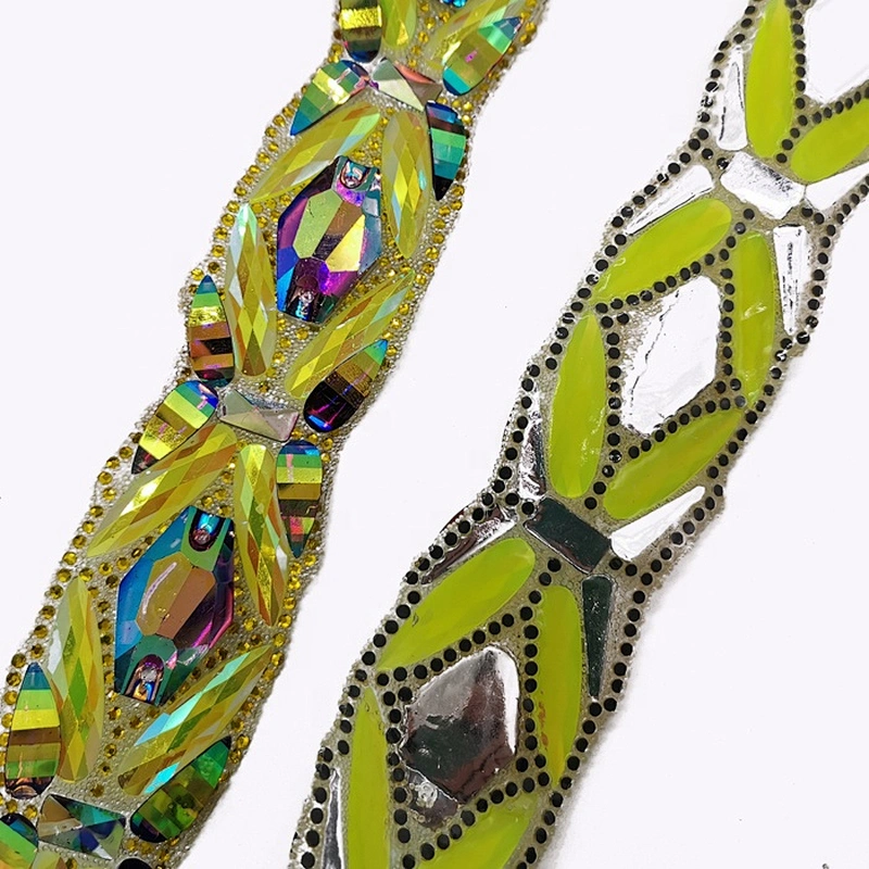 Custom  Carnival Dress Accessories Heat transfer Resin Rhinestone Trimming