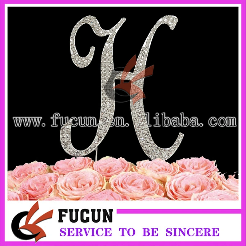 silver letter rhinestone cake topper party supplies/ christmas/wedding decorations centerpieces