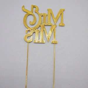 Custom glitter rhinestone Mr & Mrs Wedding Cake Topper