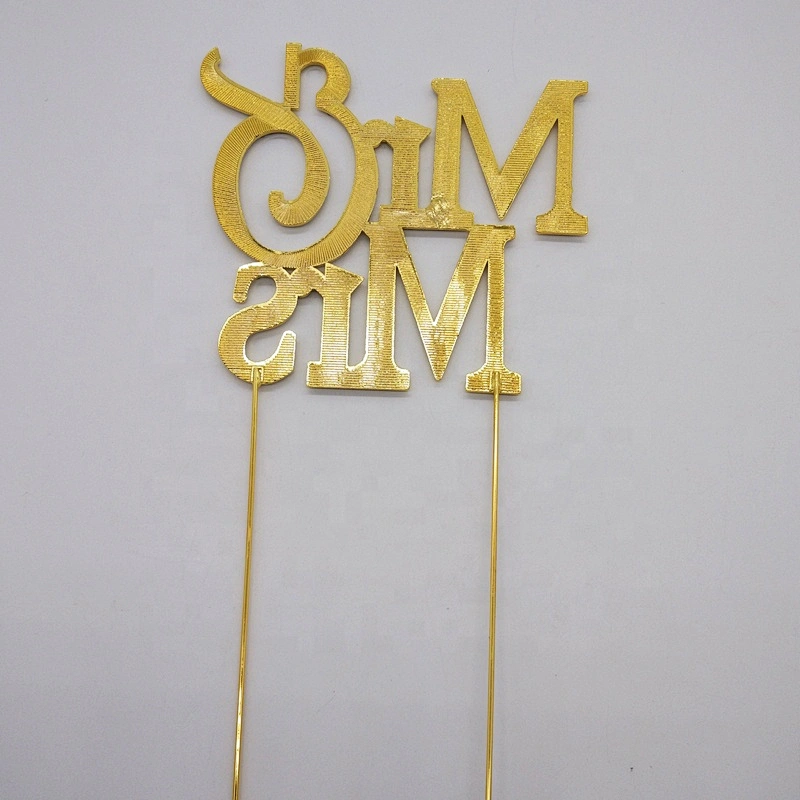 Custom glitter rhinestone Mr & Mrs Wedding Cake Topper
