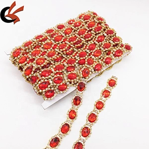 Make Fashion Couture Decorations Bridal Beaded Lace Trims Rhinestone Trimming For Garment