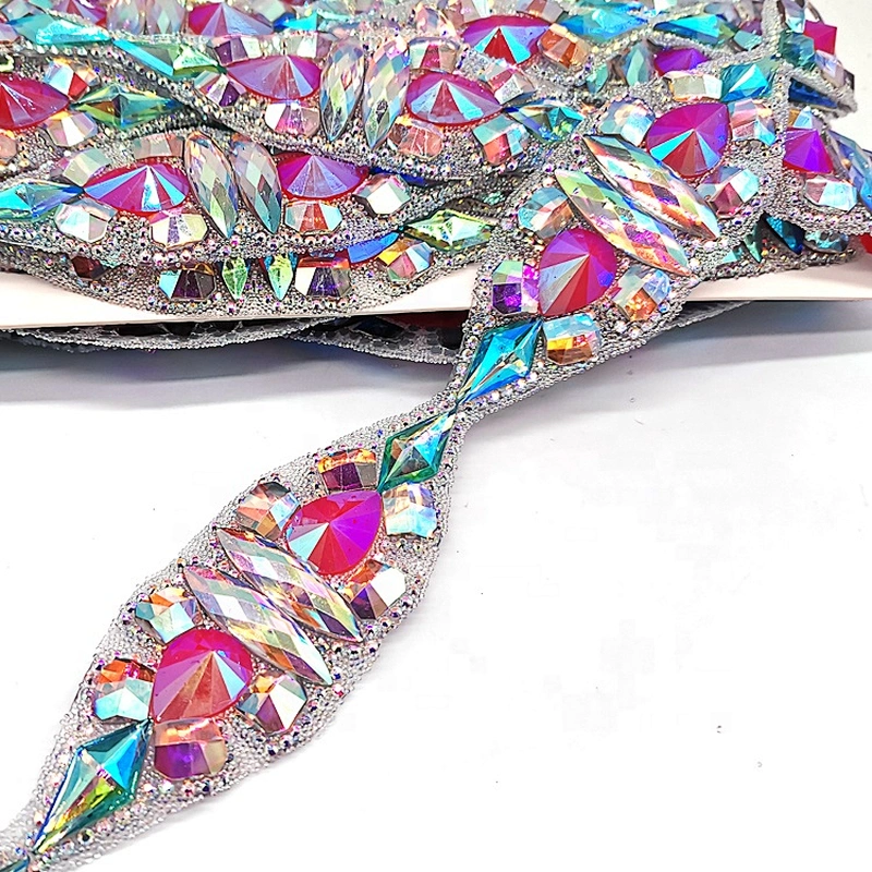 garment decorative rhinestone trim hot melt resin rhinestone adhesive strip