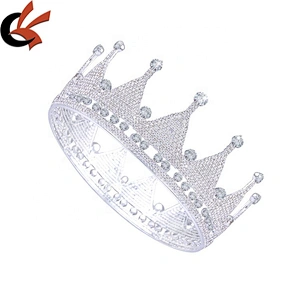 Silver Plating Crystal Miss Princess Pageant Crown Charms Necklaces Headbands Tiara For Girl Women