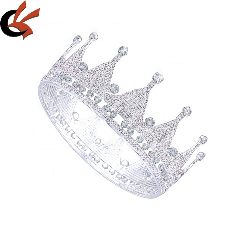 Silver Plating Crystal Miss Princess Pageant Crown Charms Necklaces Headbands Tiara For Girl Women