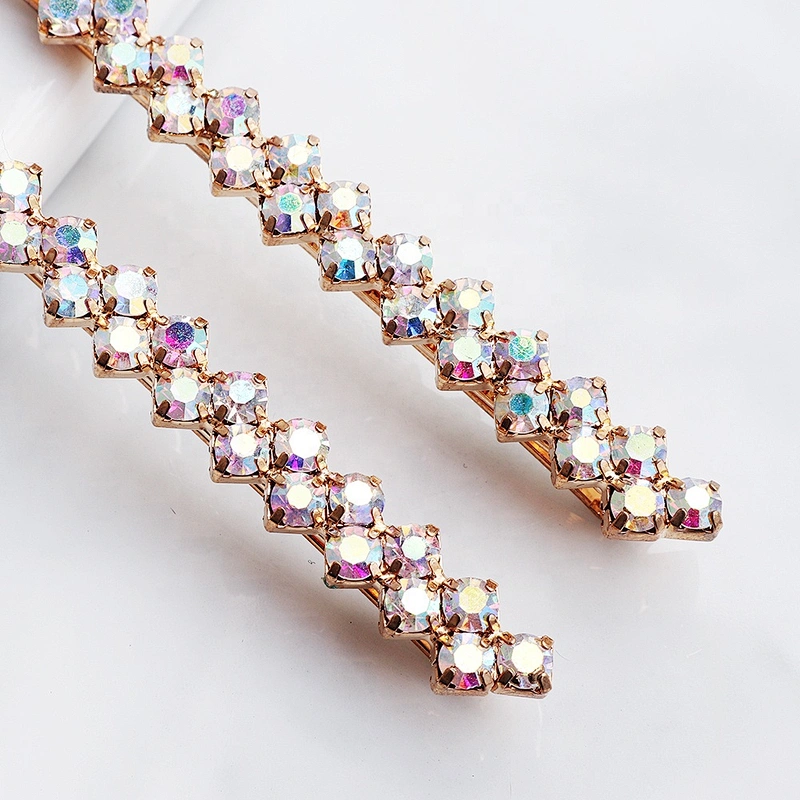 Custom Ladies Korean Hair Accessories Elegant Rhinestone Hair Clips