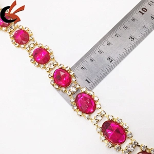 Best selling garment accessories rhinestone crystal embellishments rhinestone chains trims edge