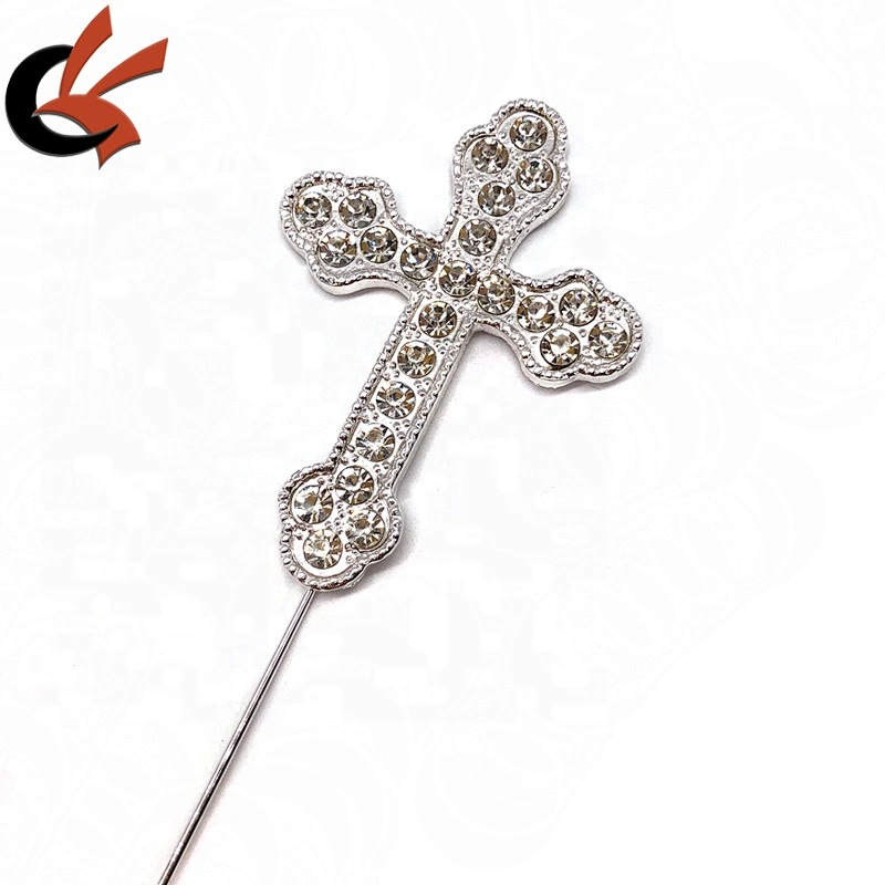 Metal cake topper Clear crystal rhinestone cross cake topper for cake decoration
