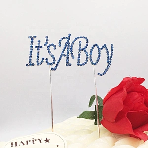 2020 boys and girls birthday gifts party decoration happy birthday cake pick rhinestone cake topper