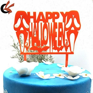 wholesale Happy Halloween plastic cake topper for Halloween decoration