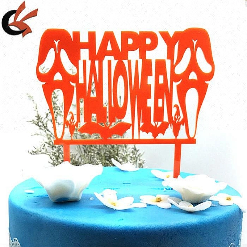wholesale Happy Halloween plastic cake topper for Halloween decoration