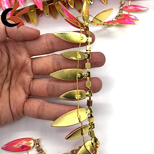 Carnival costume decoration bling bling AB pink colors drops rhinestone trimming