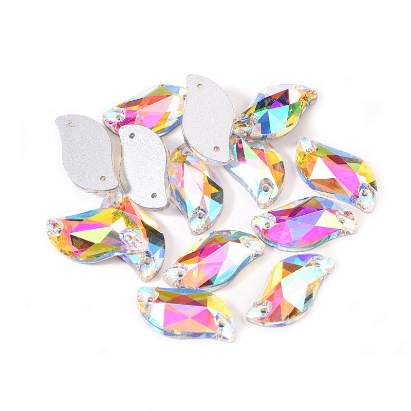 wholesale sew on S shape crystal glass stone for garment dress decoration