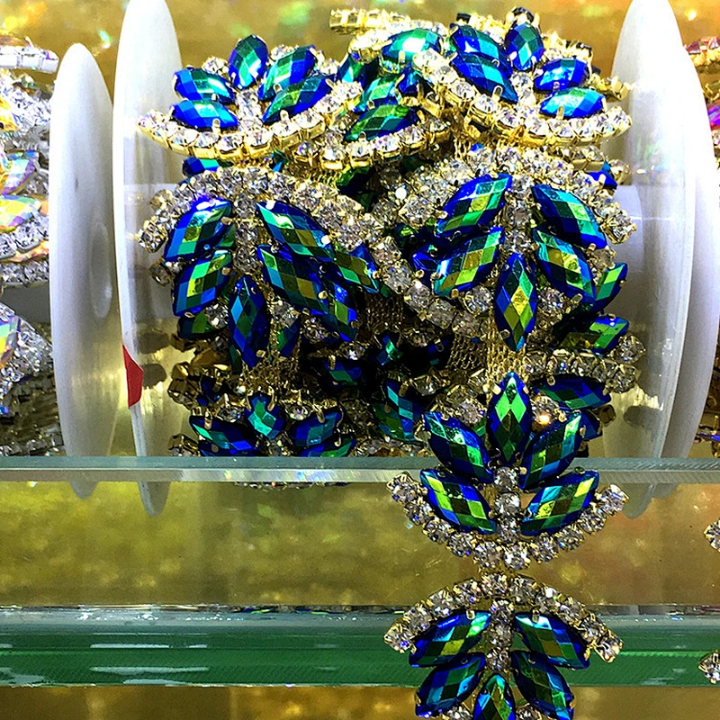 wholesale factory Colorful rhinestone trim for bridal crystal sash Wedding belt