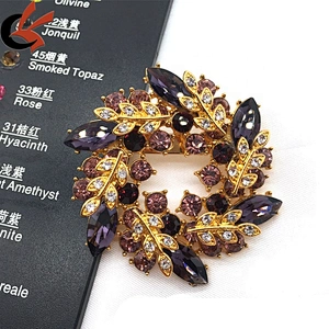 Customize metal gold plating flower hijab luxury accessory diy magnet men brooch pins