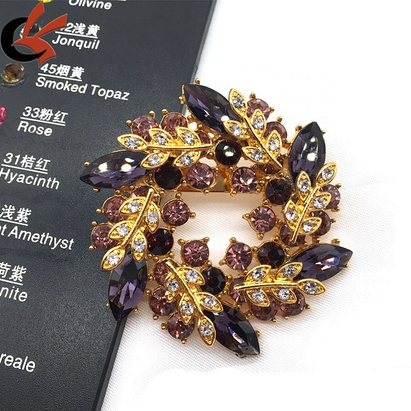 Customize metal gold plating flower hijab luxury accessory diy magnet men brooch pins