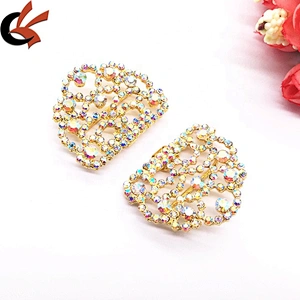 Cheap custom fashion gold and silver shiny ab make rhinestone belt buckle for wedding dress