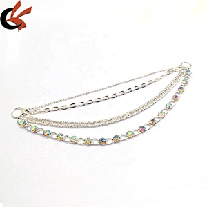 Make wholesale female swimsuit accessories crystal rhinestone chain connector for sexy swimwear