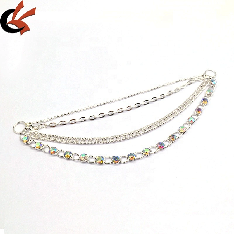 Make wholesale female swimsuit accessories crystal rhinestone chain connector for sexy swimwear