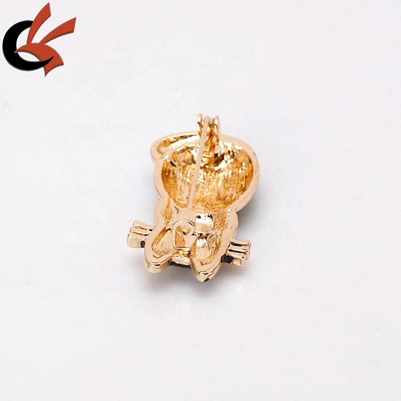 Funny halloween lovely black cat enamel brooch with clear crystal rhinestone decoration