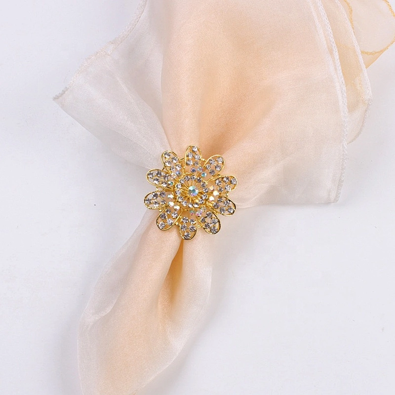 Factory wholesale in bulk production rhinestone environmentally-friendly crystal napkin ring for sell