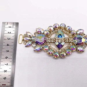 Wholesale Metal Jewelry Gold Ab Crystal Rhinestone Bikini Connector for Swimwear Accessories