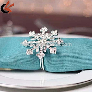 high quality snowflake rhinestone napkin ring for table decoration