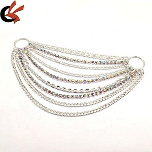 2020 Custom Wholesale Women Bikini Fashion Designer Luxury Multi Chains Pendant Diamond Crystal Bikini Connector