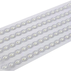 Custom Self Adhesive pearl rhinestone gems sticker for Craft decorative Border Trim