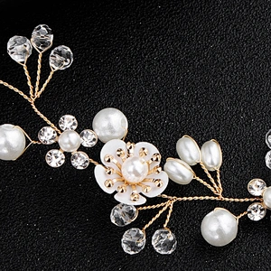2020 handmade pearl crystal bead rhinestone fancy hair accessories