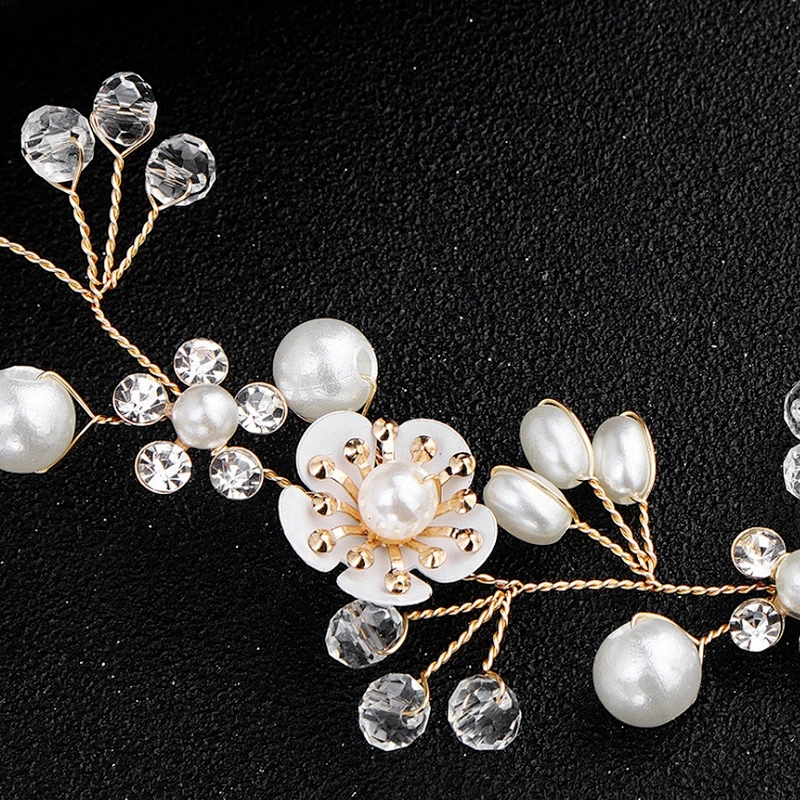 2020 handmade pearl crystal bead rhinestone fancy hair accessories